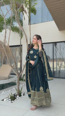 LW 9262 Designer Made By Zari Thread N Sequins Embroidery Readymade Gown