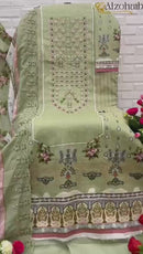 Al Zohaib Az 1108 Pure Cotton Print With Embrodairy Self Work Pakistani Suit
