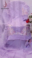 Alif Fashion A 186 Pure Cotton With Heavy Embroidery Work With Moti Work Pakistani Suits