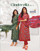 Radhika Cindrella Vol 4 Pure Cotton Embroidered Anarkali Suit Set