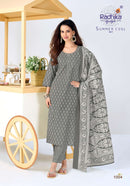 Radhika Lifestyle Summer Cool Vol 1 Cotton Printed Kurta Bottom Dupatta Set