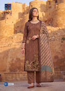 Rahi Fab Rising Gold Vol 4 Premium Cotton Printed Fancy Work Suit