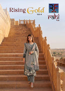 Rahi Fab Rising Gold Vol 4 Premium Cotton Printed Fancy Work Suit