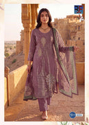 Rahi Fab Rising Gold Vol 4 Premium Cotton Printed Fancy Work Suit