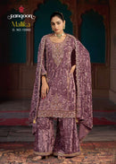 Rangoon Mallika Premium Makhmal Velvet Heavy Work Suit