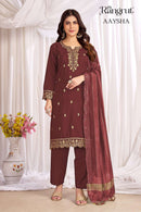 Rangrut Aaysha Premium Crepe Sequins Embroidered 3 Piece Suit Set