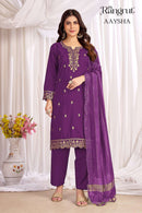 Rangrut Aaysha Premium Crepe Sequins Embroidered 3 Piece Suit Set