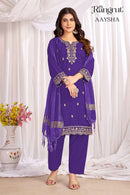 Rangrut Aaysha Premium Crepe Sequins Embroidered 3 Piece Suit Set
