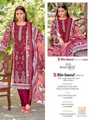 Riaz Arts Bin Saeed Vol 17 Cotton Digital Printed Embroidered  Suit