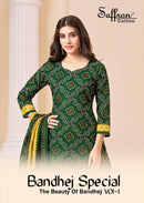 Saffron Cotton Bandhej Special Digital Print Cotton Salwar Suit