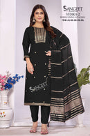 Sangeet Vedika Vol 2 Silk Fancy Work Kurti Pant Dupatta Set