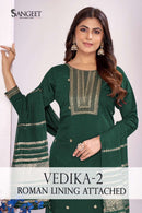 Sangeet Vedika Vol 2 Silk Fancy Work Kurti Pant Dupatta Set