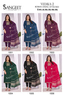 Sangeet Vedika Vol 2 Silk Fancy Work Kurti Pant Dupatta Set