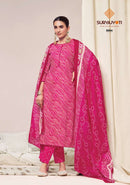 Suryajyoti Bandhani Lehariya Cotton Designer Ready Made Salwar Suits