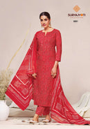 Suryajyoti Bandhani Lehariya Cotton Designer Ready Made Salwar Suits