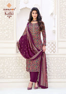 Kalki Vol 41 By Suryajyoti Jam Satin Printed Embroidered Suits