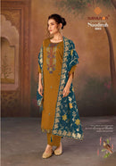 Suryajyoti Naadirah Vol  5 Premium Jam Satin Designer Work Suit