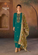 Suryajyoti Naadirah Vol  5 Premium Jam Satin Designer Work Suit