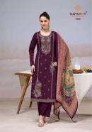 Suryajyoti Zaira Vol 3 Premium Jam Satin Embroidery Work Suit Set