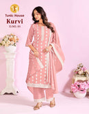 Tunic House Kurvi Premium Cotton Schiffli Embroidered Suit Set