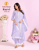 Tunic House Kurvi Premium Cotton Schiffli Embroidered Suit Set
