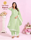 Tunic House Kurvi Premium Cotton Schiffli Embroidered Suit Set