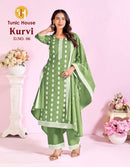 Tunic House Kurvi Premium Cotton Schiffli Embroidered Suit Set