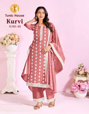 Tunic House Kurvi Premium Cotton Schiffli Embroidered Suit Set