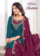 Vishnu Impex Mahika Vichitra Silk Sequence Embroidery Designer Salwar Suit