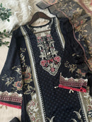 Black Lawn Printed Pakistani Suits