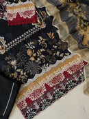 Traditional Black Embroidered Cotton Suit