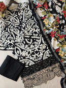 Black & White Digital Printed Cotton Suit