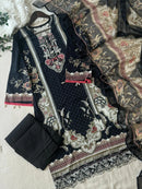 Black Lawn Printed Pakistani Suits