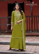 Wooglee Maharani Designer Rayon Embroidered Salwar Suit