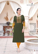 Wooglee Salonee Vol 8 Premium Rayon Embroidered Designer Kurti