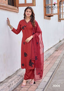 Wooglee Vasudha Premium Rayon Designer Organza Kurti Set