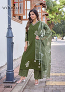 Wooglee Vasudha Premium Rayon Designer Organza Kurti Set