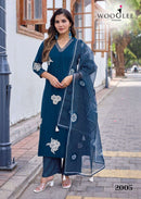 Wooglee Vasudha Premium Rayon Designer Organza Kurti Set